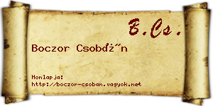 Boczor Csobán névjegykártya